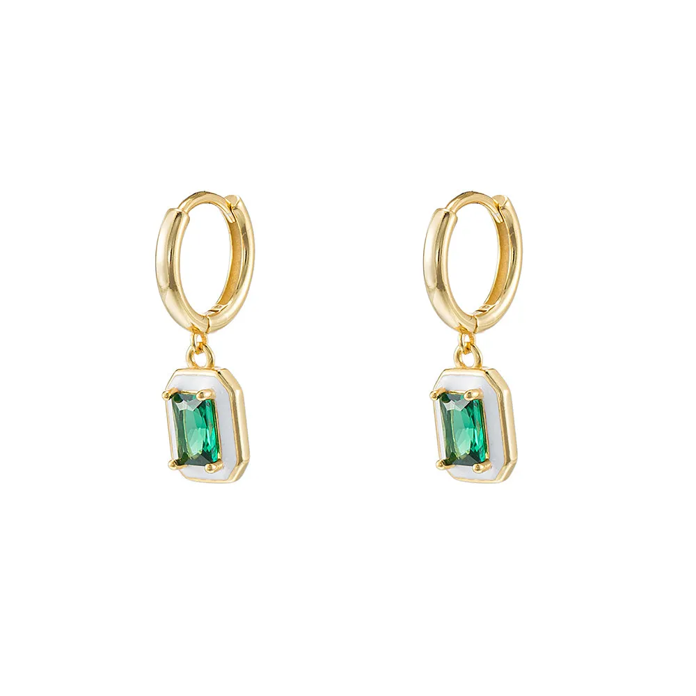 Sterling Silver Gemstone Hoop Earrings
