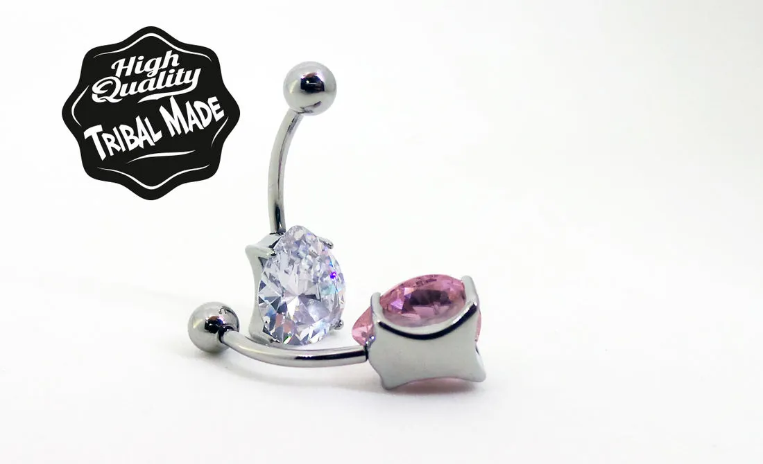 Titanium AAA cubic teardrop navel curve