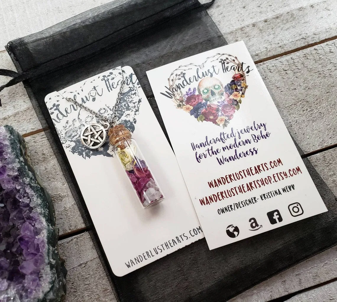 Travel intention vial necklace
