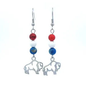 Triple RWB Buffalo Fan Earrings