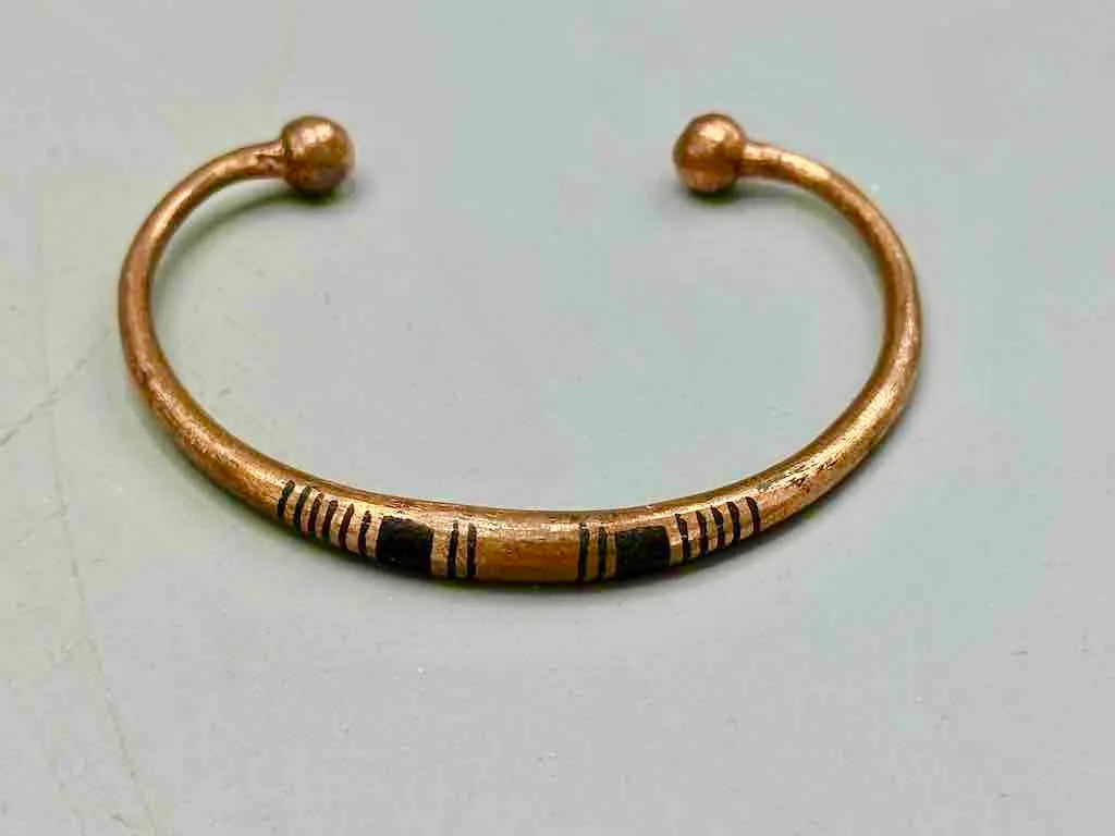 Tuareg Double Bar Multiple Stripe Inlay Copper Bracelet