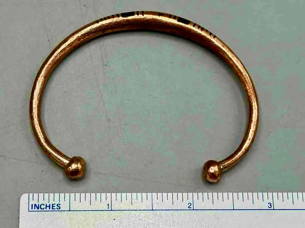 Tuareg Double Bar Multiple Stripe Inlay Copper Bracelet