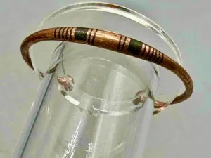 Tuareg Double Bar Multiple Stripe Inlay Copper Bracelet