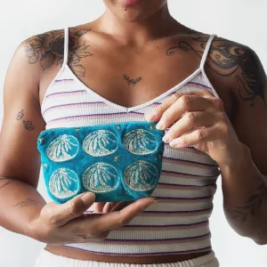 Turquoise Velvet Bao Purse
