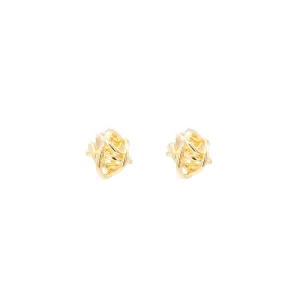 Twisted Knot Ball Post Stud Earring Gold Geometric Simple