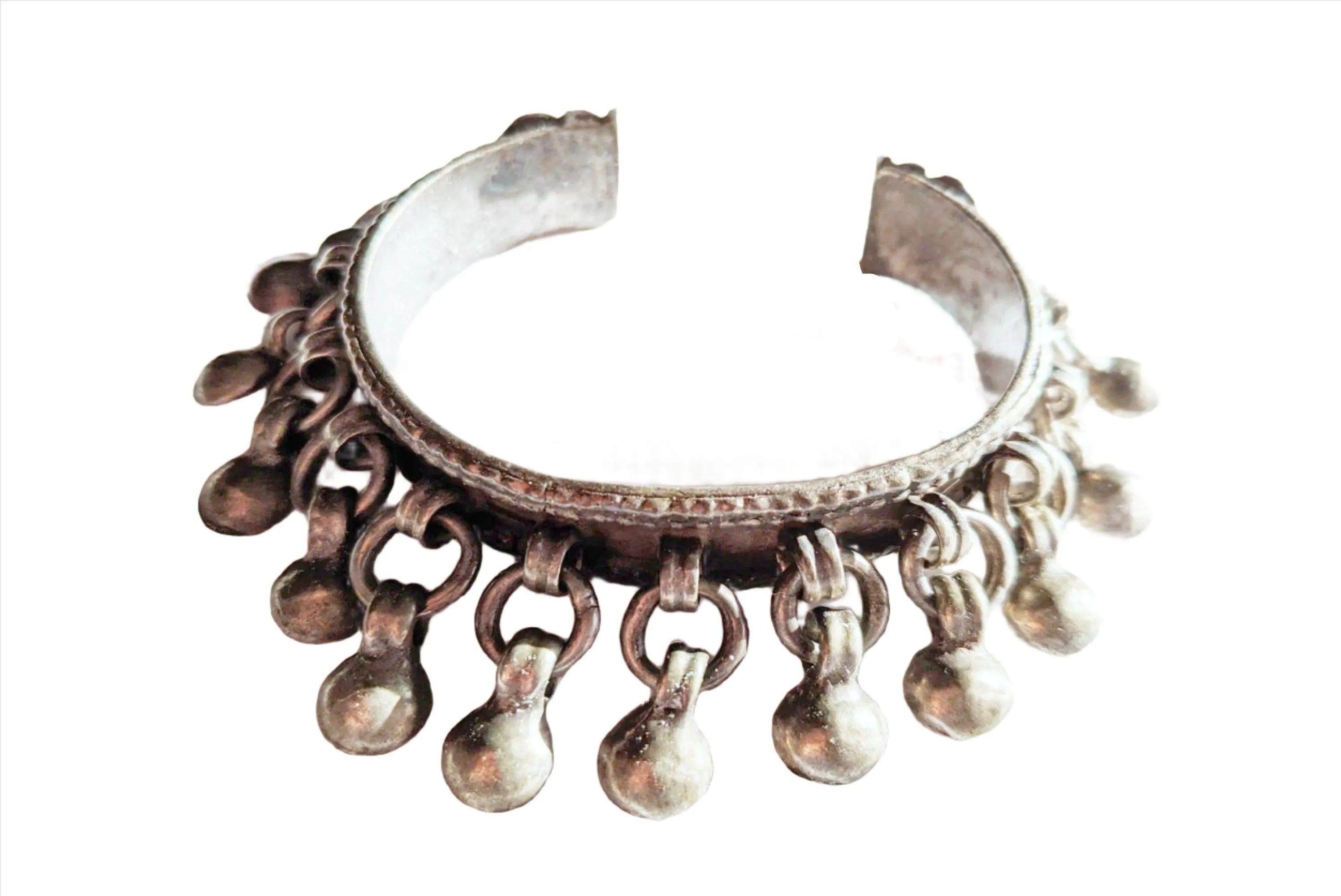 Vintage Egyptian Silver Zar Bracelet with Semi Spheres