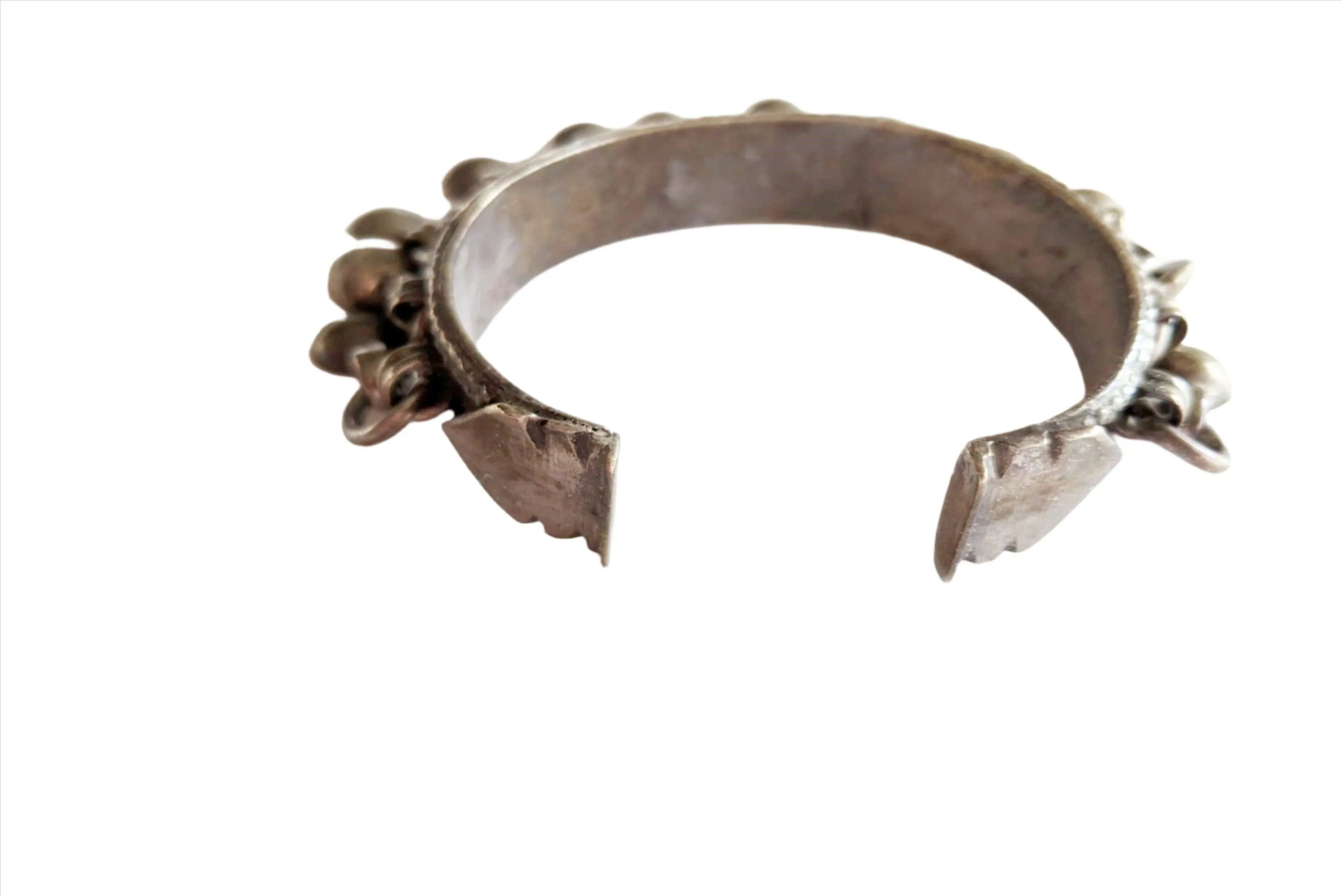 Vintage Egyptian Silver Zar Bracelet with Semi Spheres