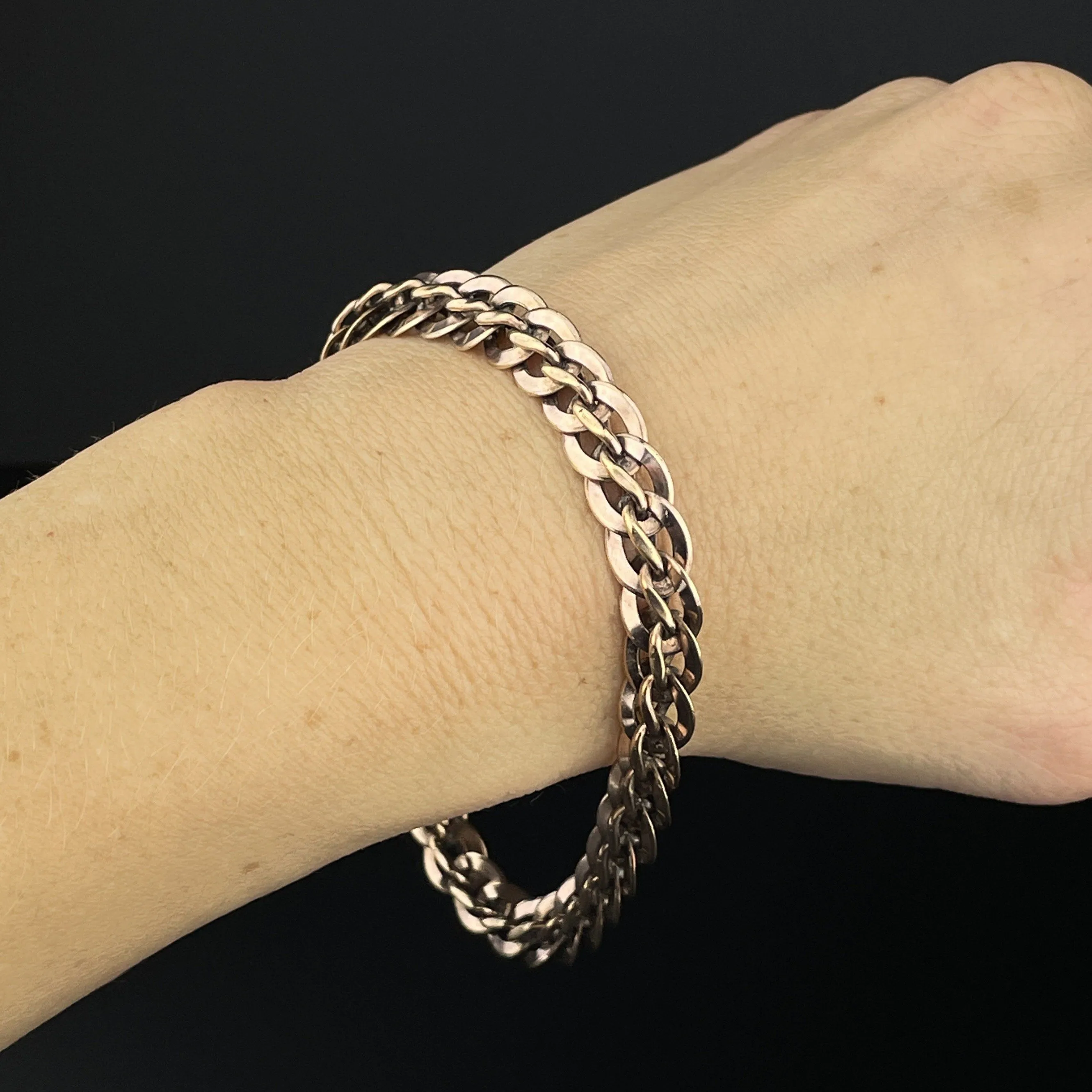 Vintage Fancy Link Rolled Gold Stacking Bracelet