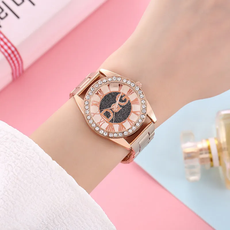 Woman Fashion Style Steel Band Diamond Lover Luxury Brands Women Wristwatch relogio watches
