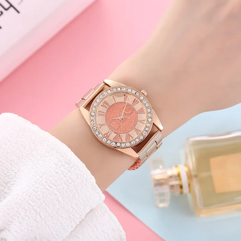 Woman Fashion Style Steel Band Diamond Lover Luxury Brands Women Wristwatch relogio watches
