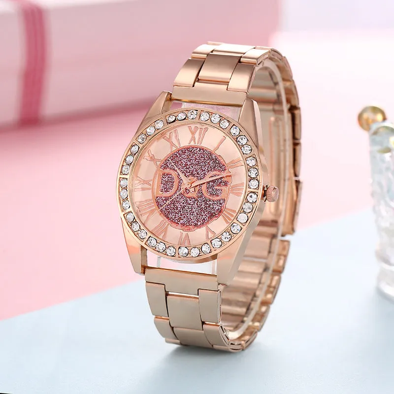Woman Fashion Style Steel Band Diamond Lover Luxury Brands Women Wristwatch relogio watches