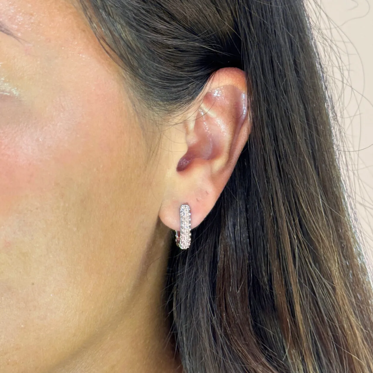 Zircon Sparkle Hoops Silver