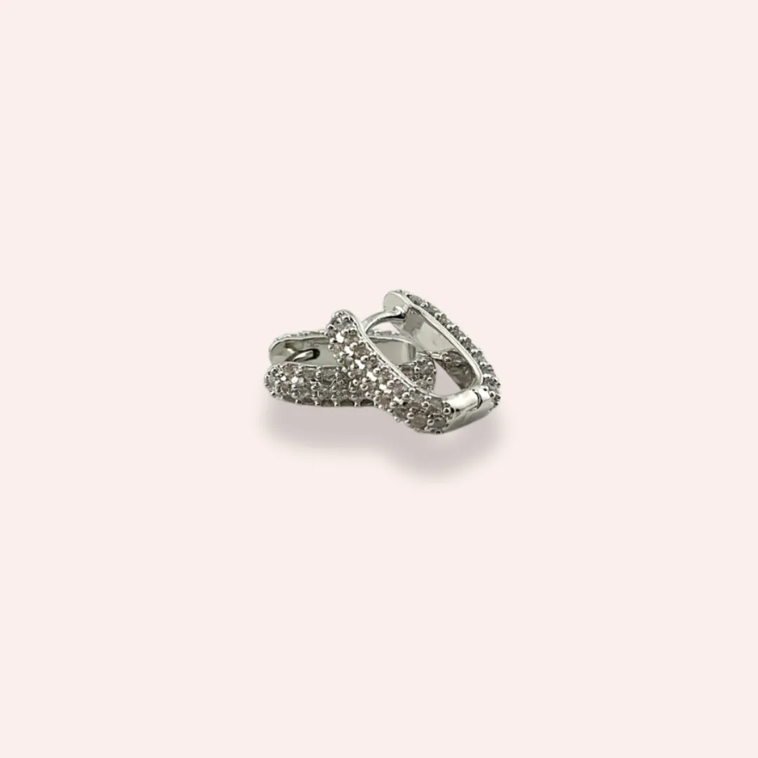 Zircon Sparkle Hoops Silver
